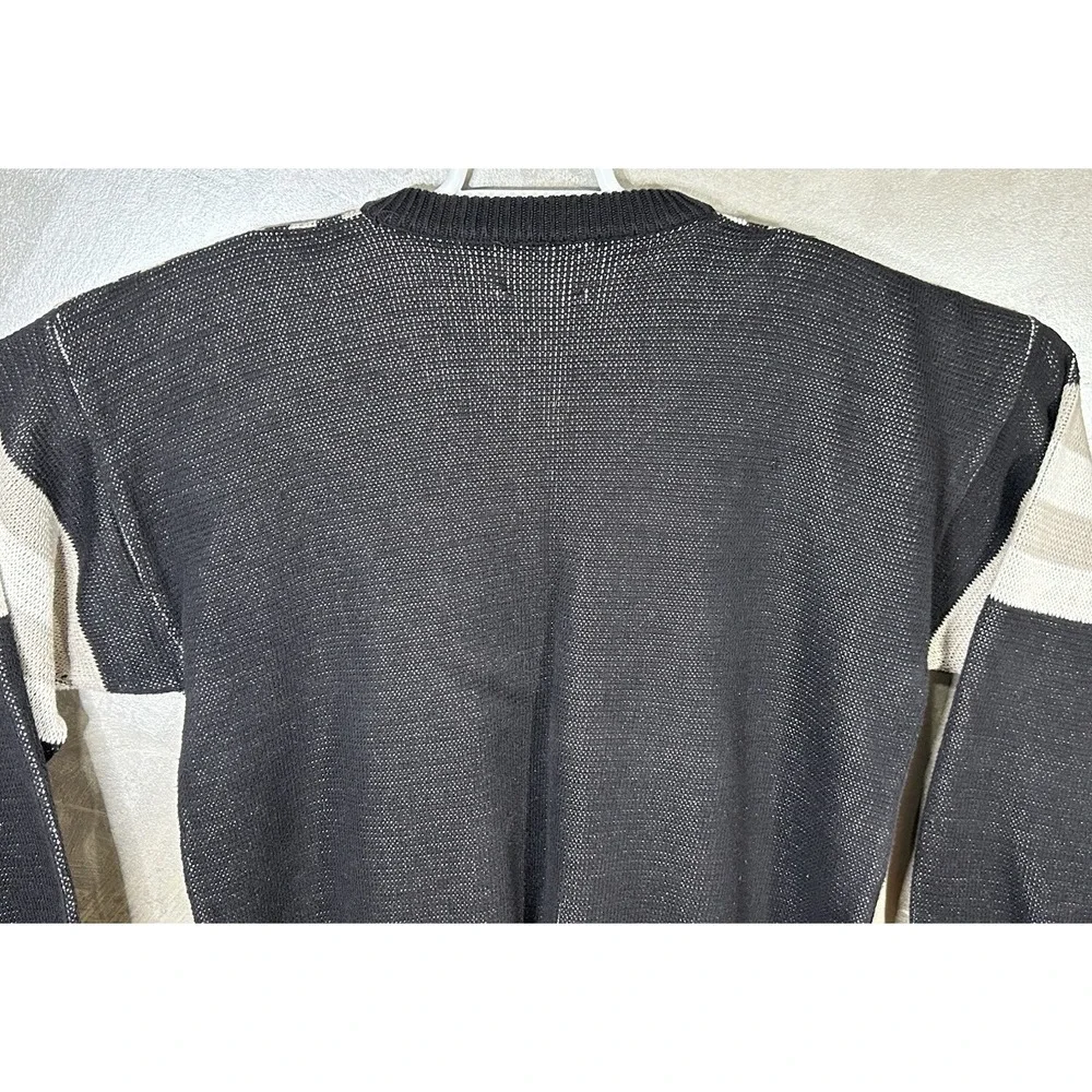 Ben Hogan Sweater‎ Mens Size XL Golf USA Geometric Print Black White Tan Cotton